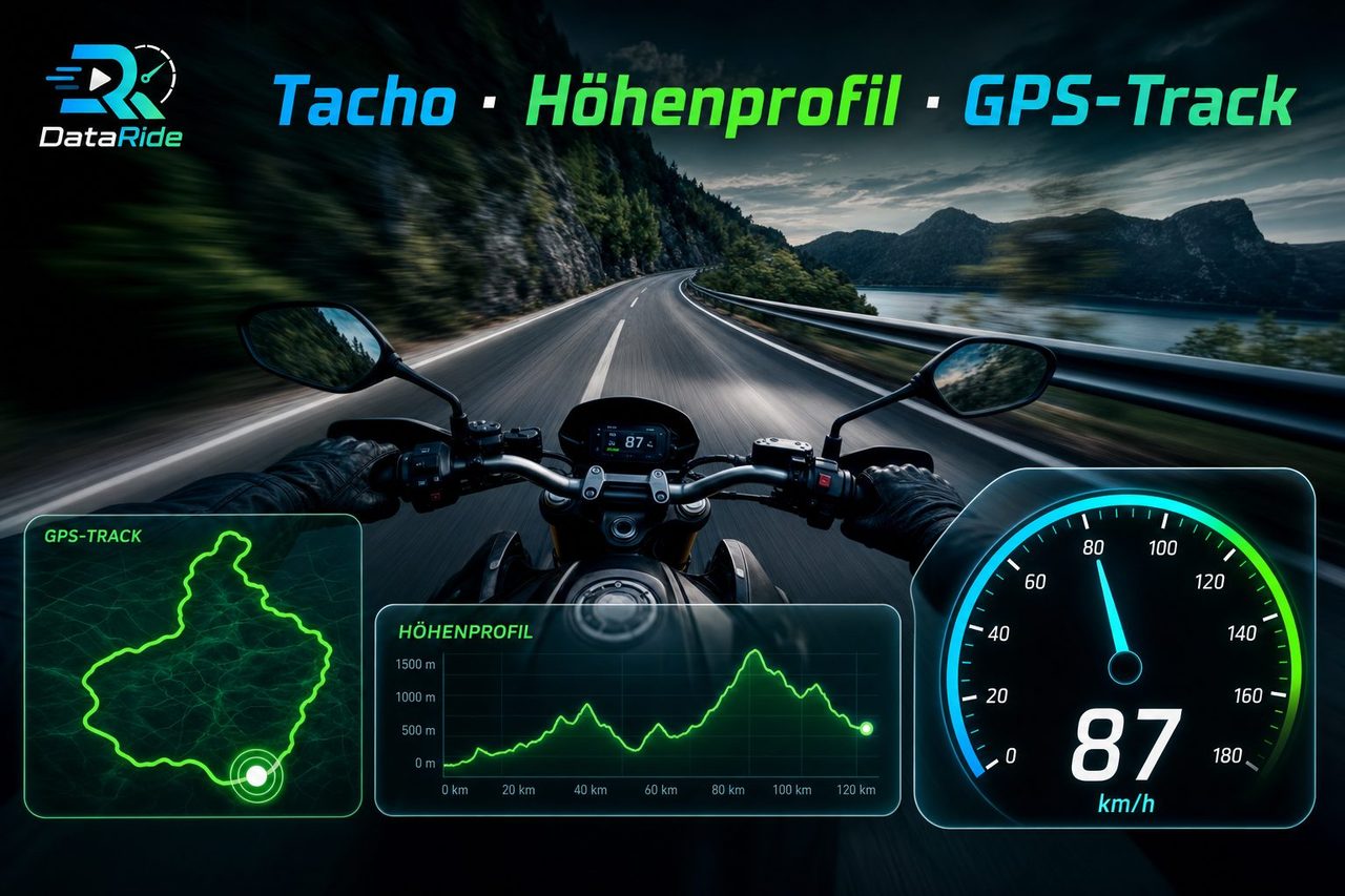 Tacho, Höhenprofil und GPS-Track